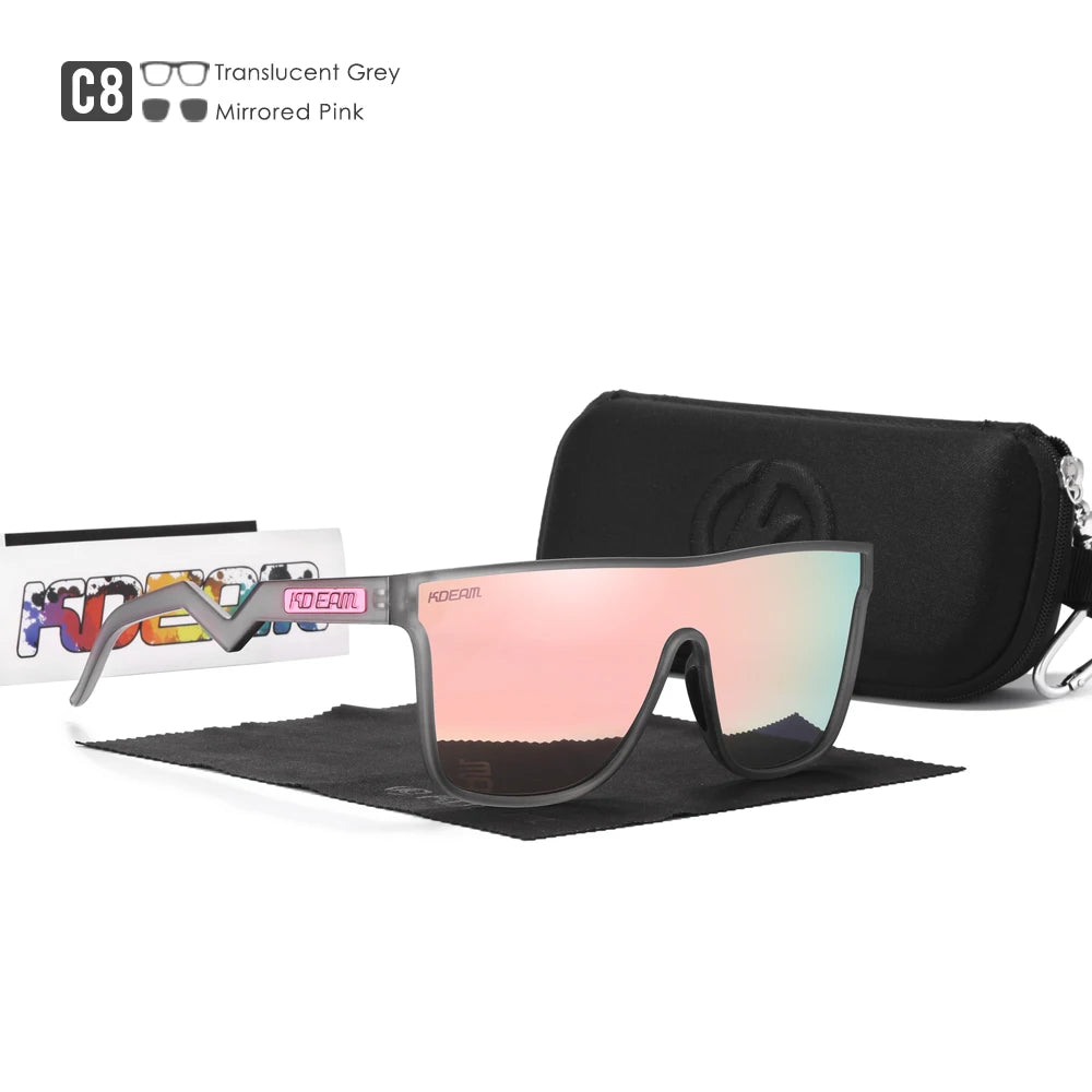 Sonnenbrille Einteiler übergroß polarisiert gebogene Gläser Herren