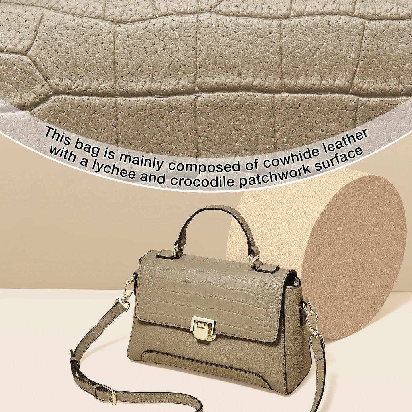 Damen Schultertasche aus Echtem Leder Simple Crossbody