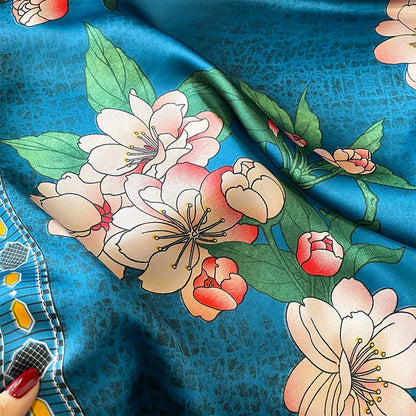 Damen Seidenschal groß Sommer Strand Hijab Turban Foulard Bandana Sonnenschutz