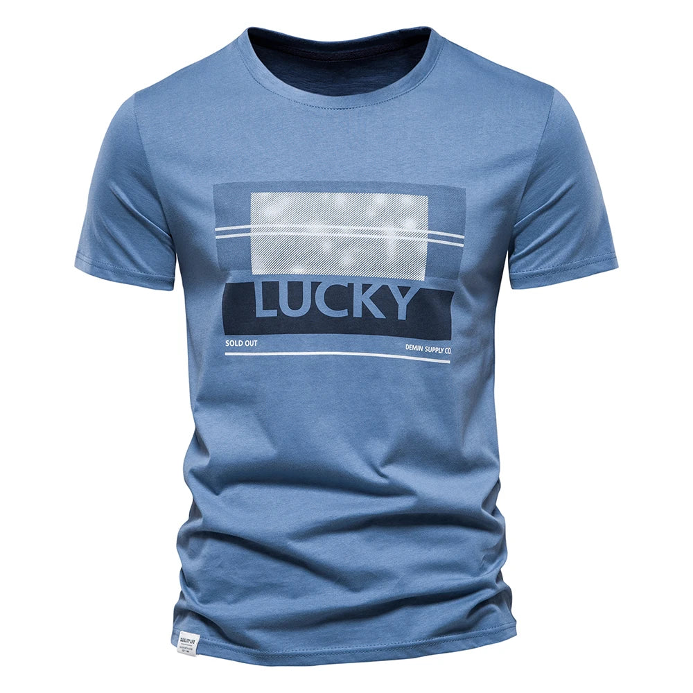 Herren T-Shirt aus 100 Prozent Baumwolle mit modischem Druck im Slim Fit