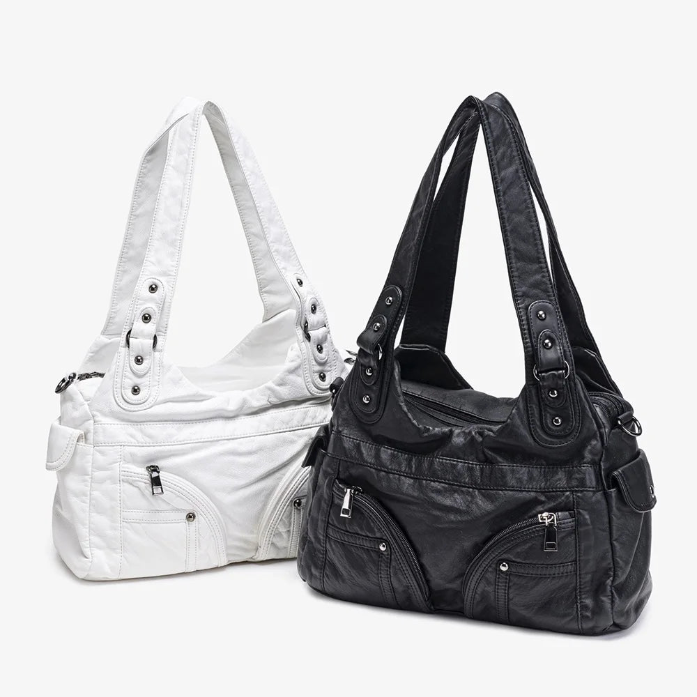 Damen-Handtasche Aus PU-Leder Mit Top-Handle Und Mehrfach-Fächern Große Satchel-Tasche