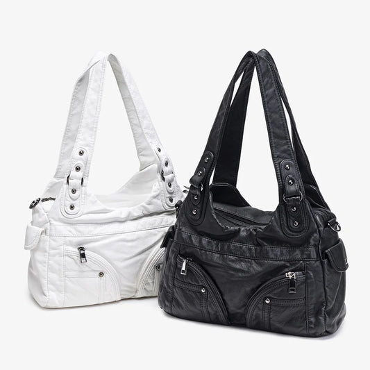 Damen-Handtasche Aus PU-Leder Mit Top-Handle Und Mehrfach-Fächern Große Satchel-Tasche
