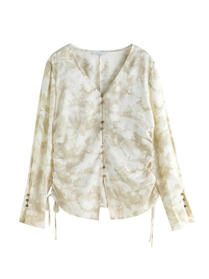 Leichte Damen-Chiffonbluse mit Blumenmuster und eckigem Ausschnitt – Kurzarm-Sommeroberteil