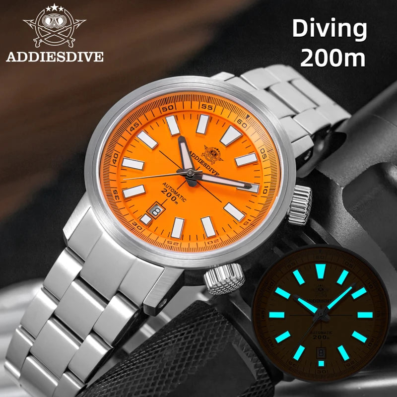 ADDIESDIVE Watch For Men Sapphire Crystal BGW9 Super Luminous AD2093 Japanese 8215 200M Waterproof Automatic Mechanical Watches