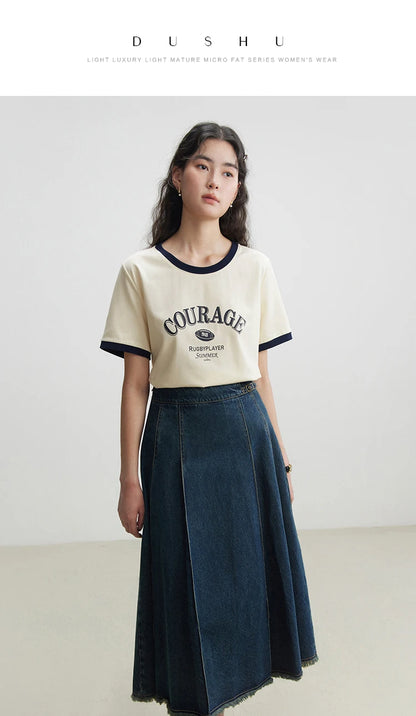 Elegantes Damen-Shirt im neuen chinesischen Stil mit einzigartigem Druckdesign und V-Ausschnitt – lockeres, vielseitiges Sommer-Top für den Alltag.