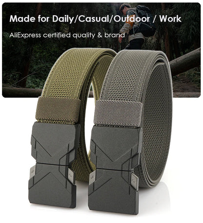 Herren-Gürtel aus elastischem Nylon mit Schnellverschluss Outdoor-Einsatz und Alltag 34 mm Breite