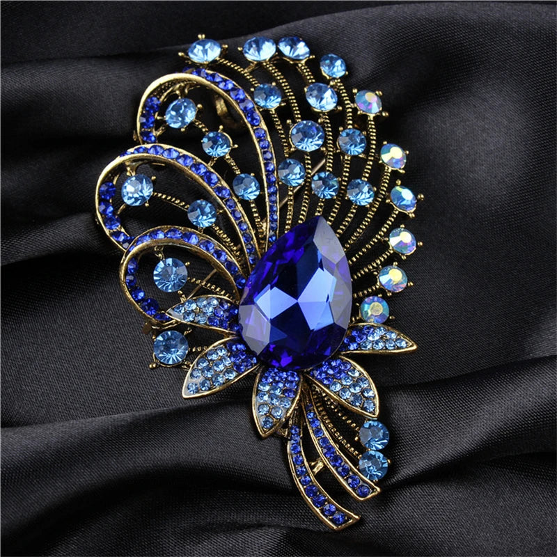 Brosche Wassertropfen Strass Kristall Elegant Corsage Damen Mantel