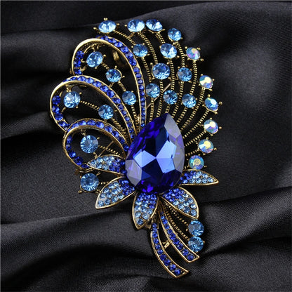 Brosche Wassertropfen Strass Kristall Elegant Corsage Damen Mantel