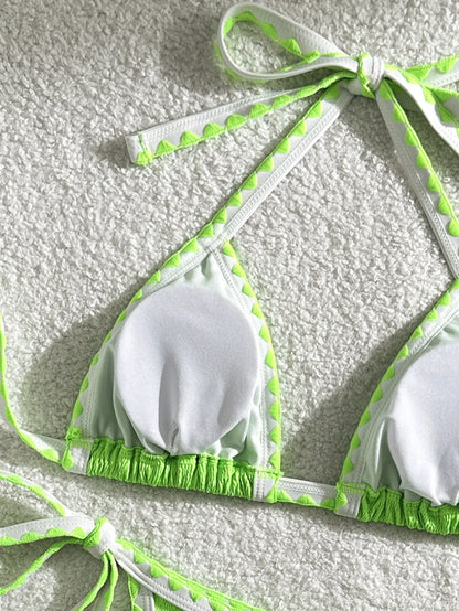 Verführerisches Damen-Bikini-Set in Unifarben – ideal für Strand und Pool