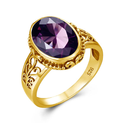 Damen-Ring Mit Citrin Im Ovalschnitt, Art Déco Stil, Geburtsstein Schmuck Aus Silber 925
