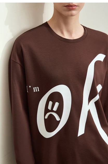 Damen T-Shirt im minimalistischen Stil mit Rundhalsausschnitt und Druckdesign