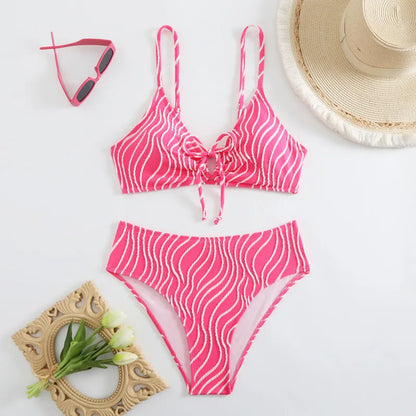 Sexy Bikini-Set in Pink mit Push-up-Effekt – Perfekt für Strand und Pool
