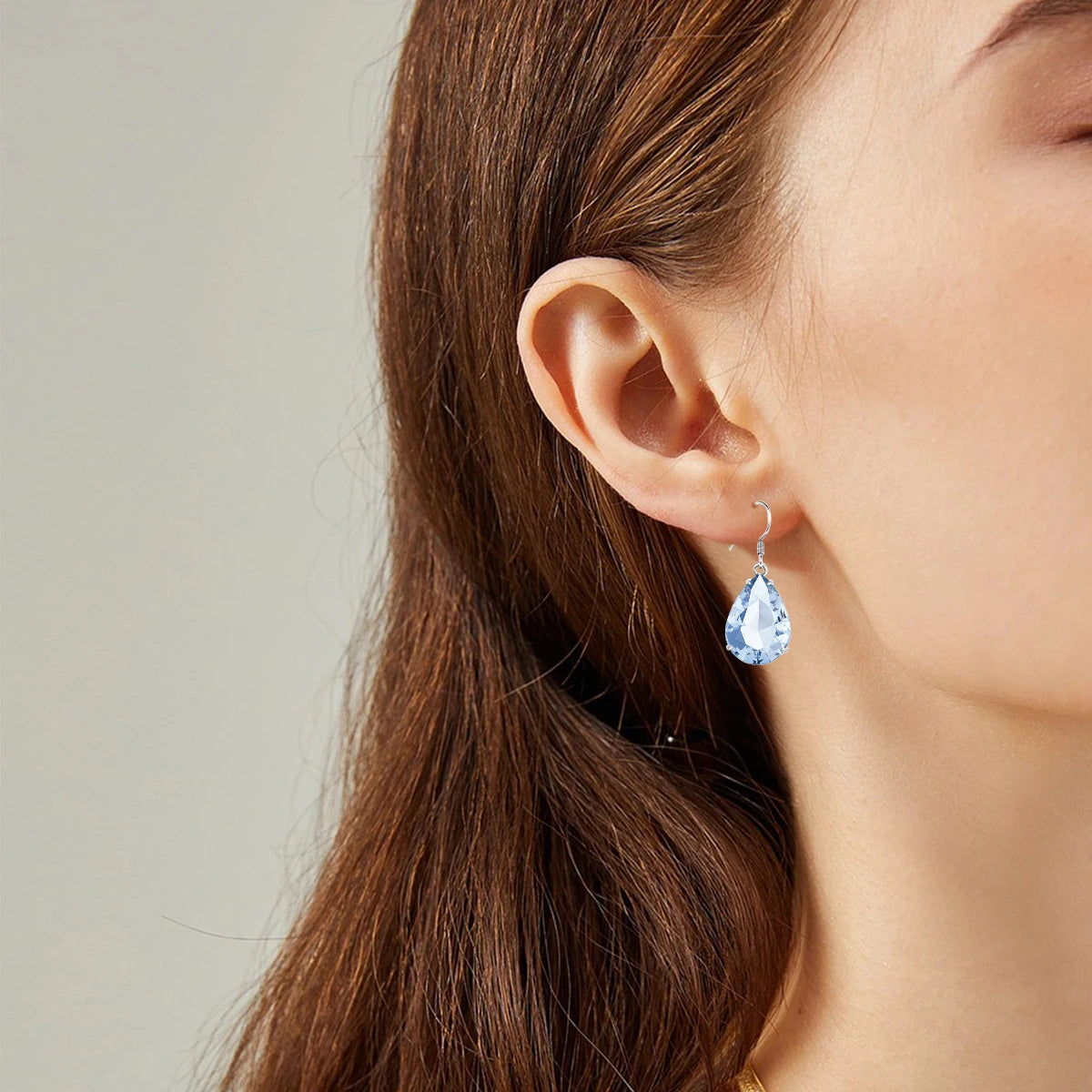 Damen-Ohrringe Tropfenform Aquamarin Blau Silber 925 Hochwertiger Luxus Schmuck Für Sie Geschenkidee