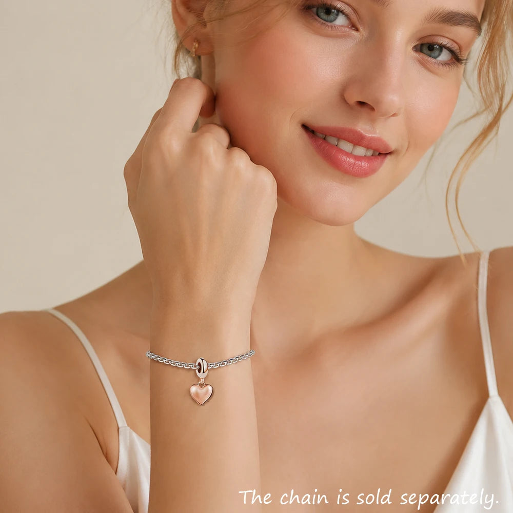 Damen-Charm Herz Roségold romantisch aus Sterlingsilber