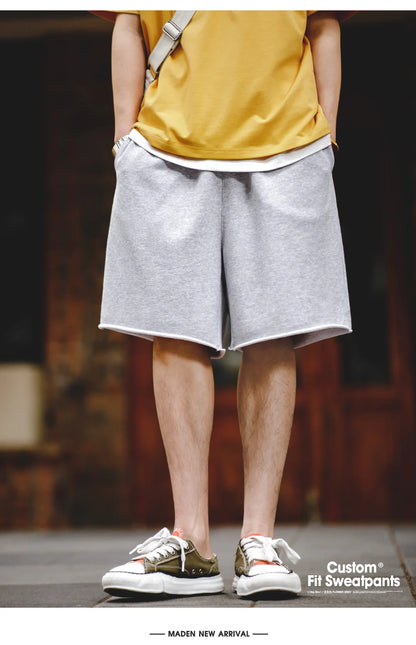 Herren Jogging Shorts in Grau mit elastischer Taille und lässiger Passform