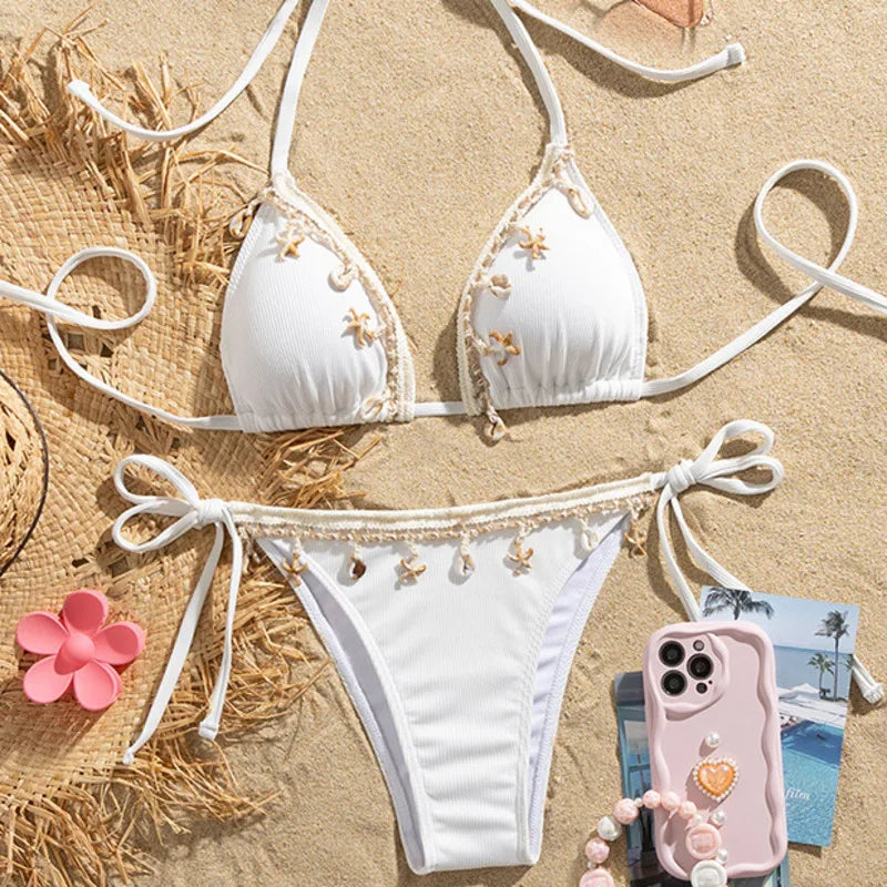 Dreiteiliges Damen-Bikini-Set im brasilianischen Stil – ideal für Strand und Pool