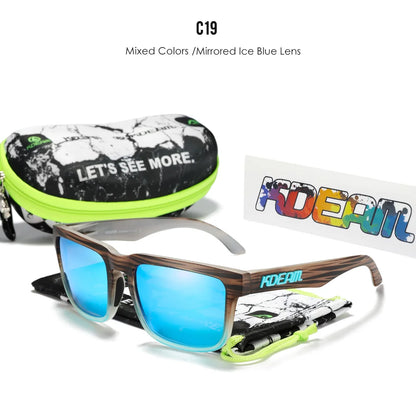 Sonnenbrille quadratisch polarisiert Reißverschlussetui 30 Farben Unisex