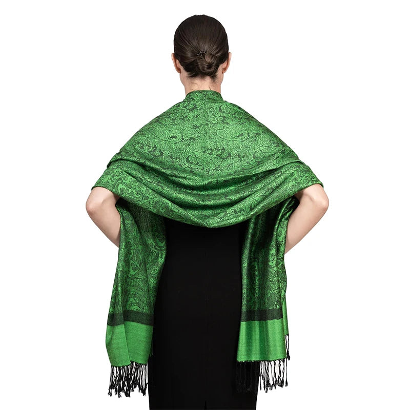 Damen Jacquard Schal ethnisch Kaschmir dick weich Halstuch Bandana Outdoor