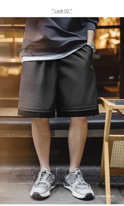 Herren Outdoor-Shorts mit doppelten Reißverschlüssen für Sommer-Laufsport