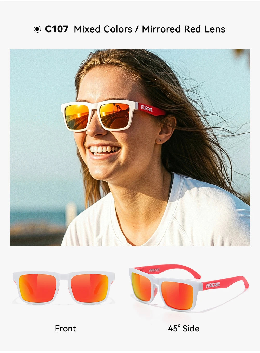 Sonnenbrille polarisiert bunt Outdoor Wandern Reißverschlussetui Unisex