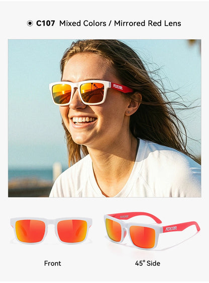 Sonnenbrille polarisiert bunt Outdoor Wandern Reißverschlussetui Unisex
