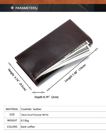 Unisex Geldbörse Clutch Mit RFID-Schutz Und Mehrfachen Kartenfächern Aus Echtem Leder Mit Telefonfach