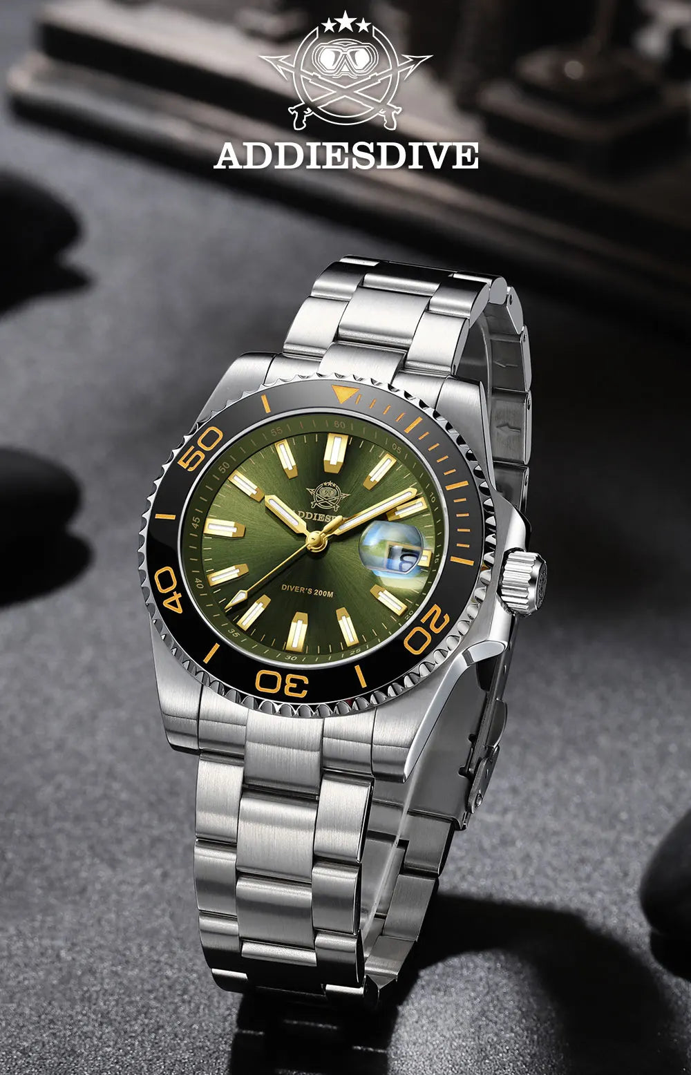 Herren-Sportuhr 41 mm aus 316L-Edelstahl mit 20 Bar