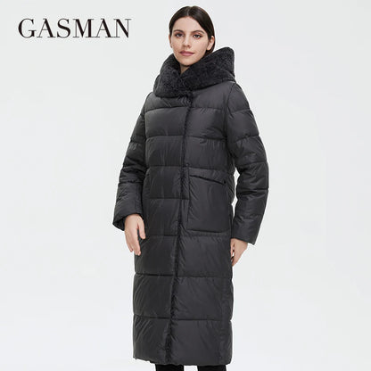 Kurze Damen-Winterjacke mit Pelzkragen und Kapuze – Slim Fit und warm für den Alltag