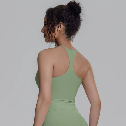 Damen-Sportweste mit Racerback, grün, figurbetont