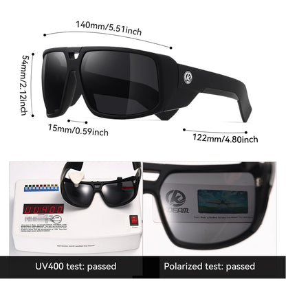 Sonnenbrille Sport polarisiert breiter Rahmen Outdoor Reißverschlussetui Herren