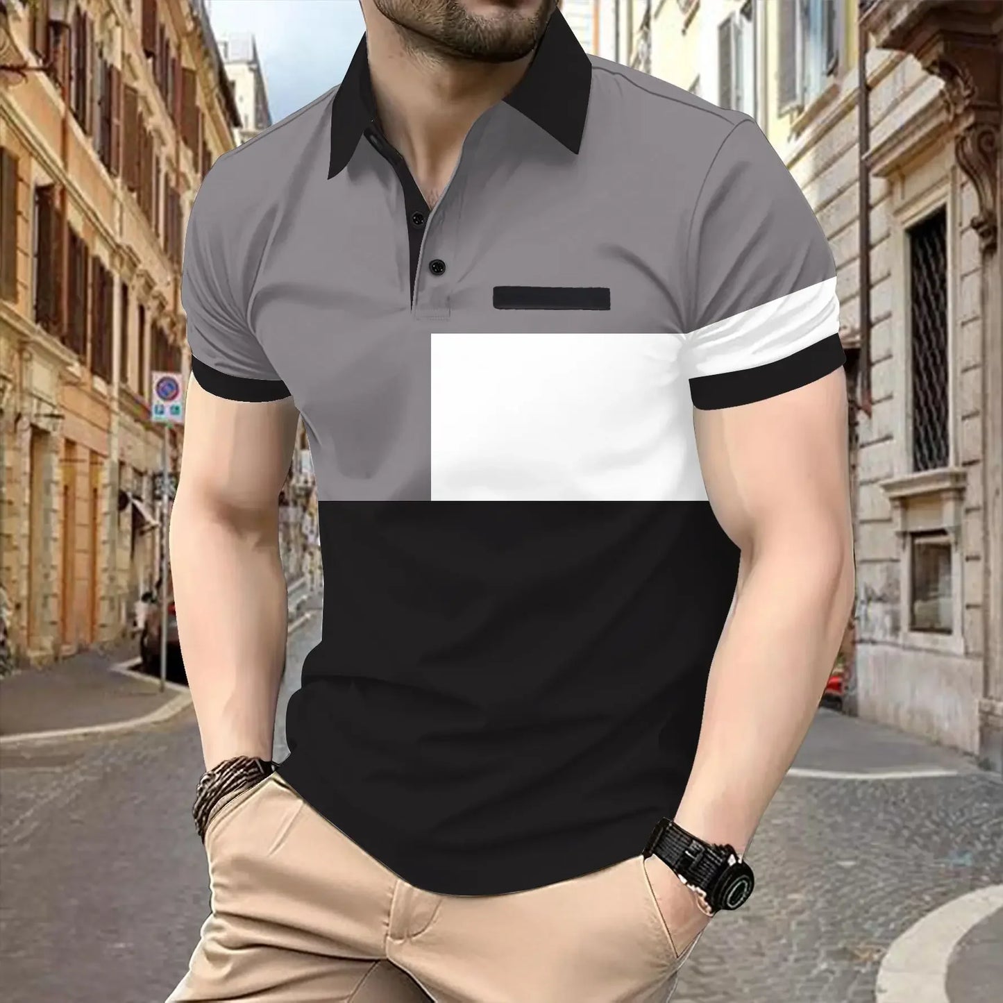 Hochwertiges Herren-Poloshirt mit Reverskragen und kurzen Ärmeln – hautfreundlich, atmungsaktiv und vielseitig für den Sommer