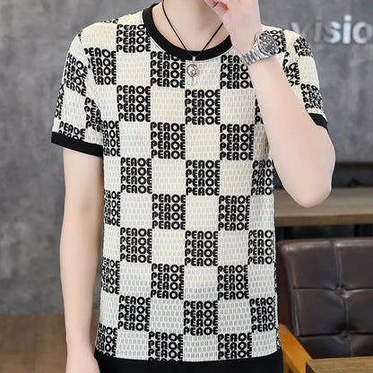 Herren T-Shirt mit Luxus Mesh und lässigem Rundhalsausschnitt für Freizeit