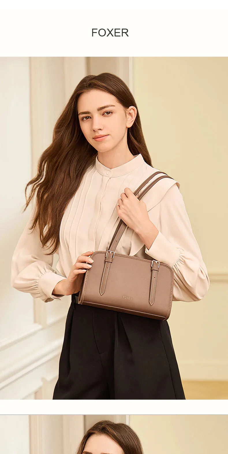 Damen Schultertasche aus PU-Leder im Baguette-Stil Casual