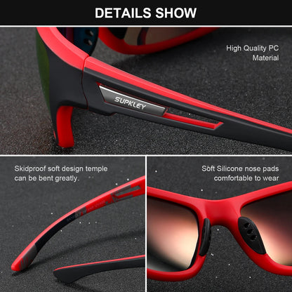 Sonnenbrille Sport polarisiert bunt UV400 Spiegel Bergsteiger Herren