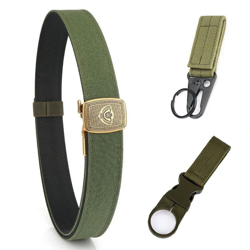 Herren-Gürtel Outdoor aus Robustem Nylon mit Metall-Schnalle, Militär-Optik, Breite 3,8 cm, Langlebig