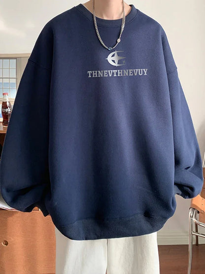 Herren Sweatshirt im y2k Stil mit O-Neck und Hip Hop Design