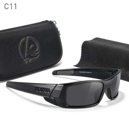 Sonnenbrille Angeln schwarz photochrom Nachtsicht Totenkopf-Etui Herren