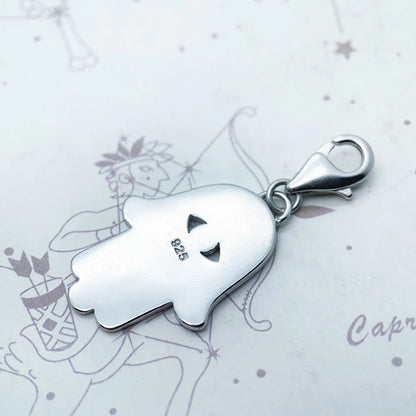 Damen-Charm-Anhänger mexikanische Hand Fatima Hamsa aus Sterlingsilber