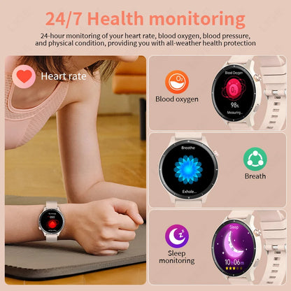 LIGE 2025 Sprachanruf Smart Uhr Damen 1,39 "360*360 HD Gesundheit Tracker Smartwatch Für Xiaomi Frauen Männer 3D Dynamische Zifferblatt Uhr