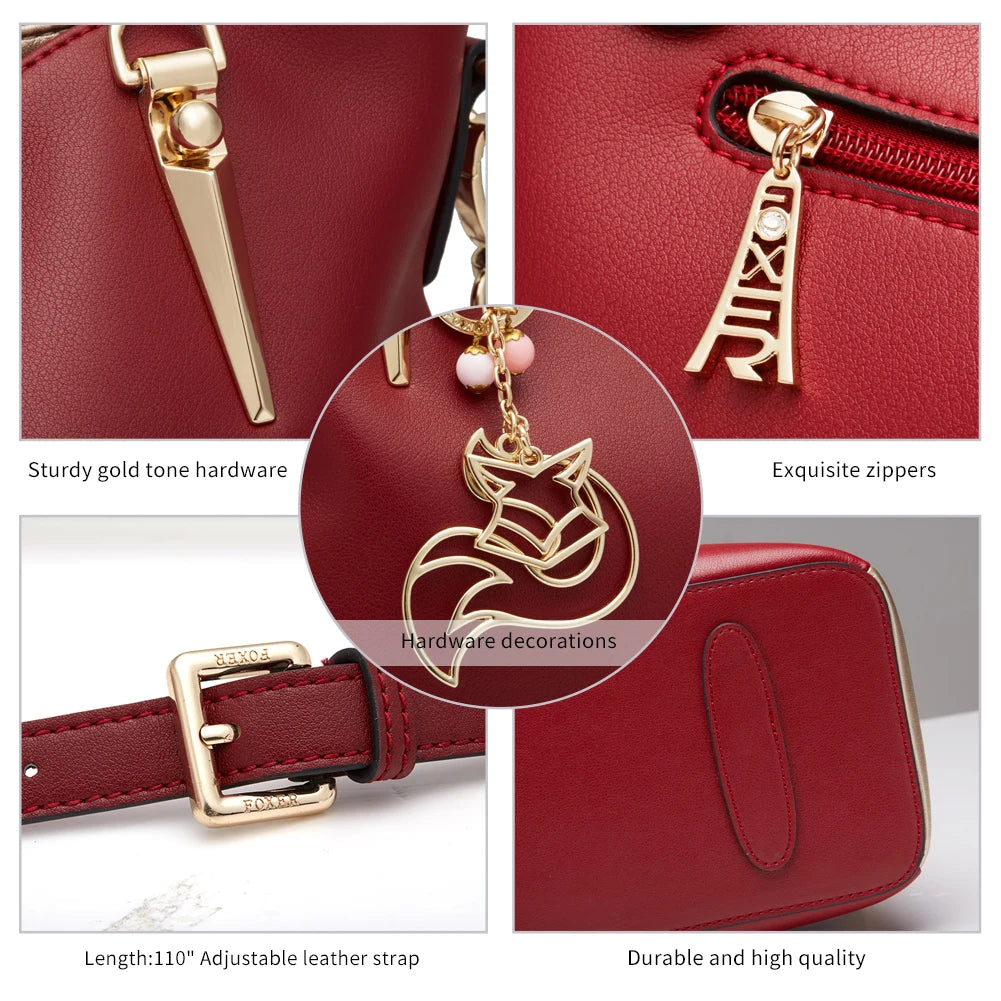 Damen Schultertasche aus Rindleder Crossbody-Tasche Luxuriöse Handtasche