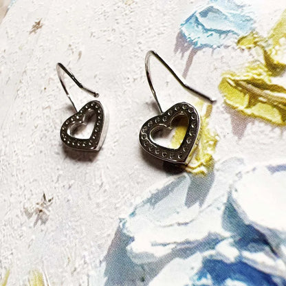 Damen-Ohrringe weißer Stein Herz romantisch Sommer aus Sterlingsilber