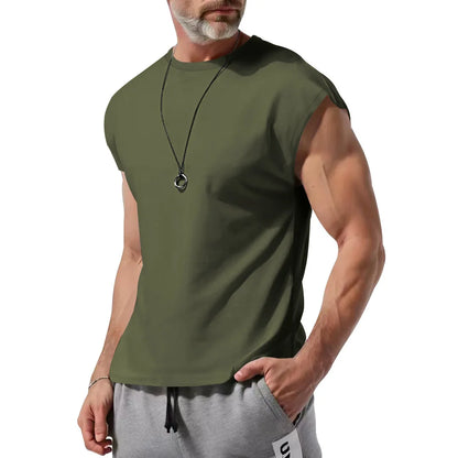 Eng anliegendes Herren-Unterhemd aus Baumwolle – schweißabsorbierend und ideal für Fitness und Sport im Sommer.