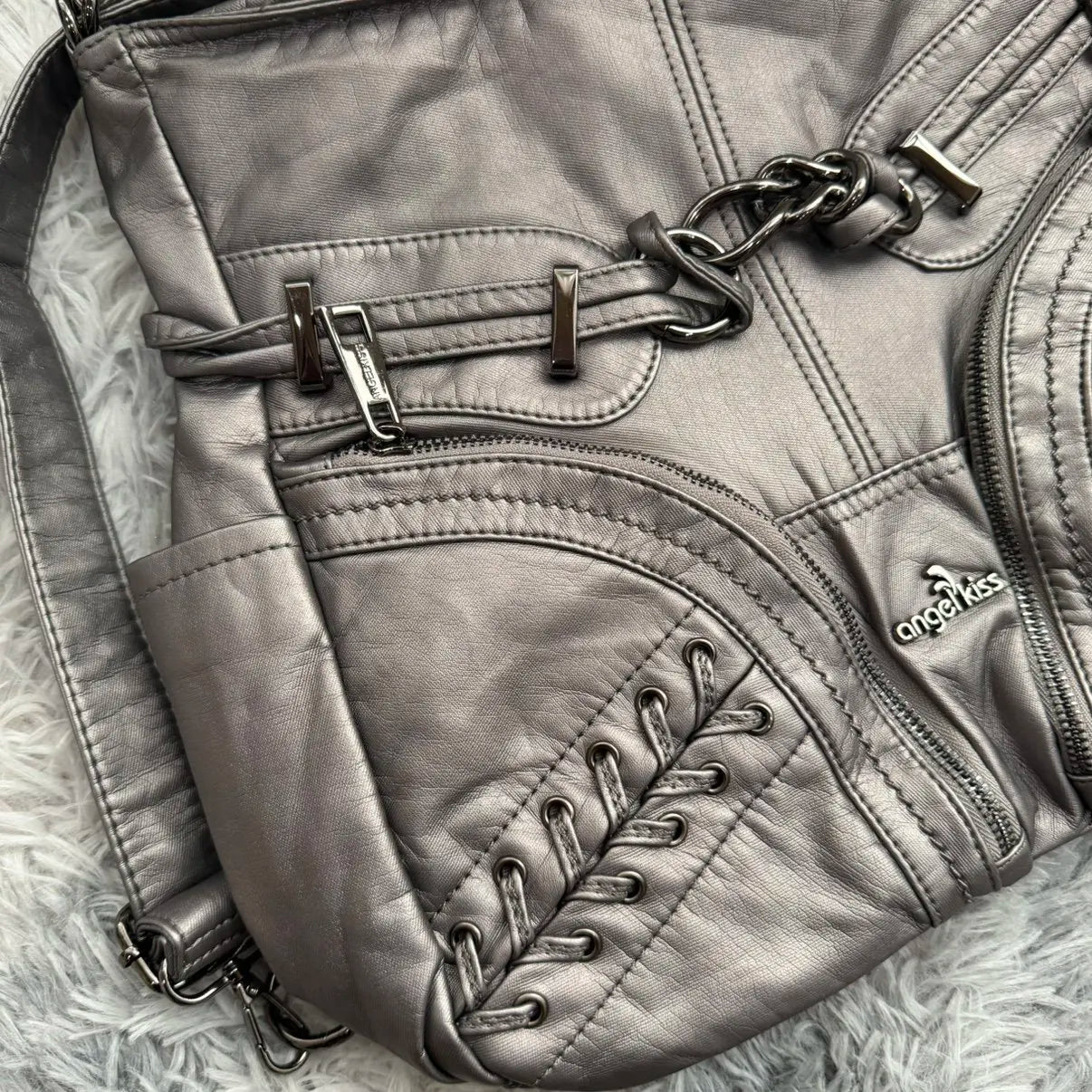 Damen-Schultertasche aus PU mit Mehrfachfächern und verstellbarem Schulterriemen Top-Handle-Design