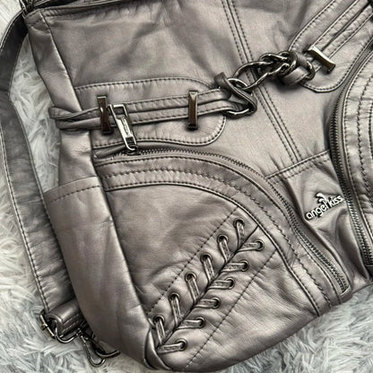 Damen-Schultertasche aus PU mit Mehrfachfächern und verstellbarem Schulterriemen Top-Handle-Design