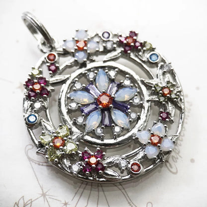 Damen-Charm-Anhänger Amulett magisch Natur Glück aus Sterlingsilber