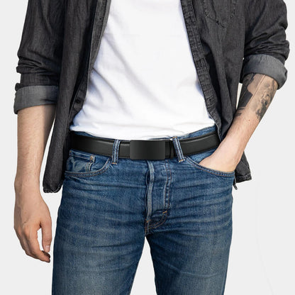 Herren Ledergürtel Business Casual 3,5 cm Automatik-Schnalle PU Geschenk