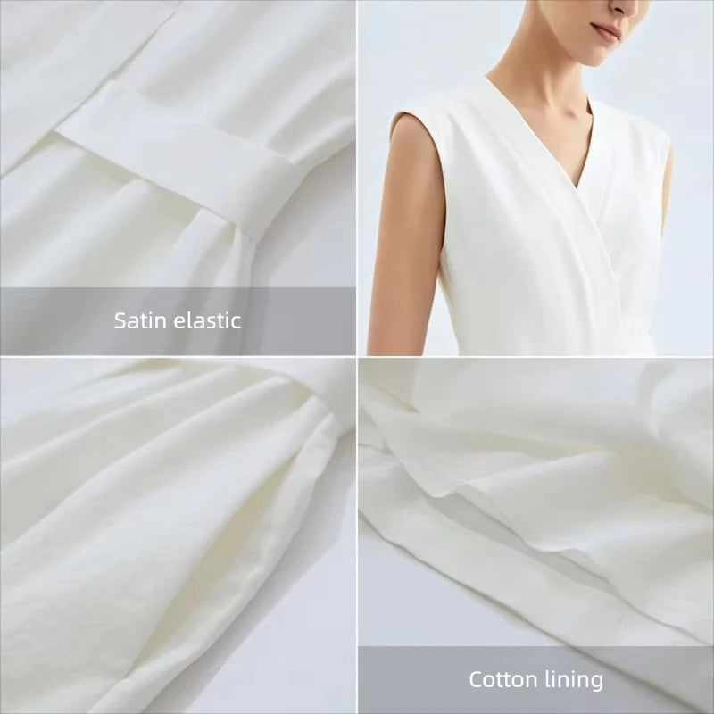 Elegantes Damen Sommerkleid Mit V-Ausschnitt Für Büro Und Freizeit