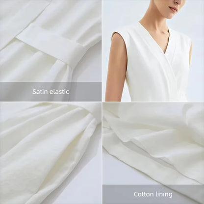 Elegantes Damen Sommerkleid Mit V-Ausschnitt Für Büro Und Freizeit