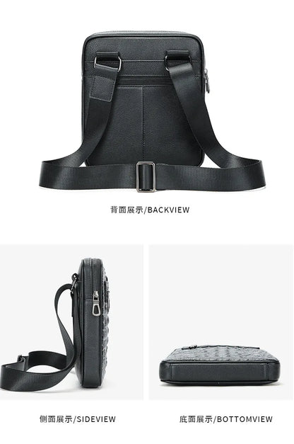 Herren-Umhängetasche aus Leder mit Kroko-Print, Große Crossbody-Tasche fürs Business