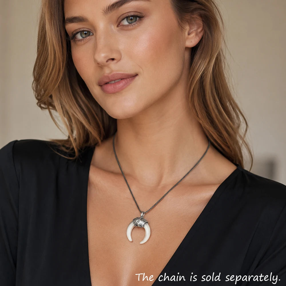 Damen-Charm-Anhänger Tigerzahn Schutz aus Sterlingsilber